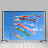 Aperturee - Aperturee Festival Celebration Koi Fish Flag Blue Sky Backdrop
